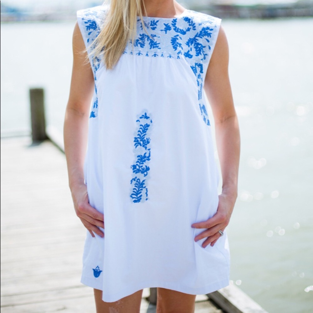 NWT Impeccable Pig blue and white dress